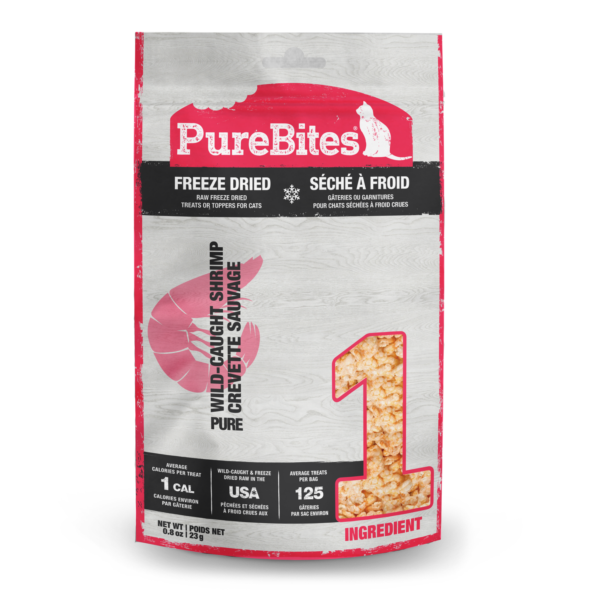 PureBites Freeze Dried Pure Cat Treats Wild-Caught Shrimp .8 oz 878968002783