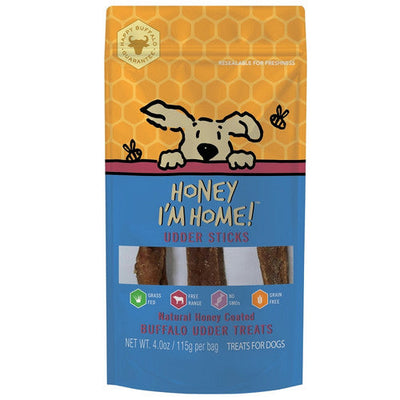 Honey D Buf Udder Stks 4oz{L + x} - Dog