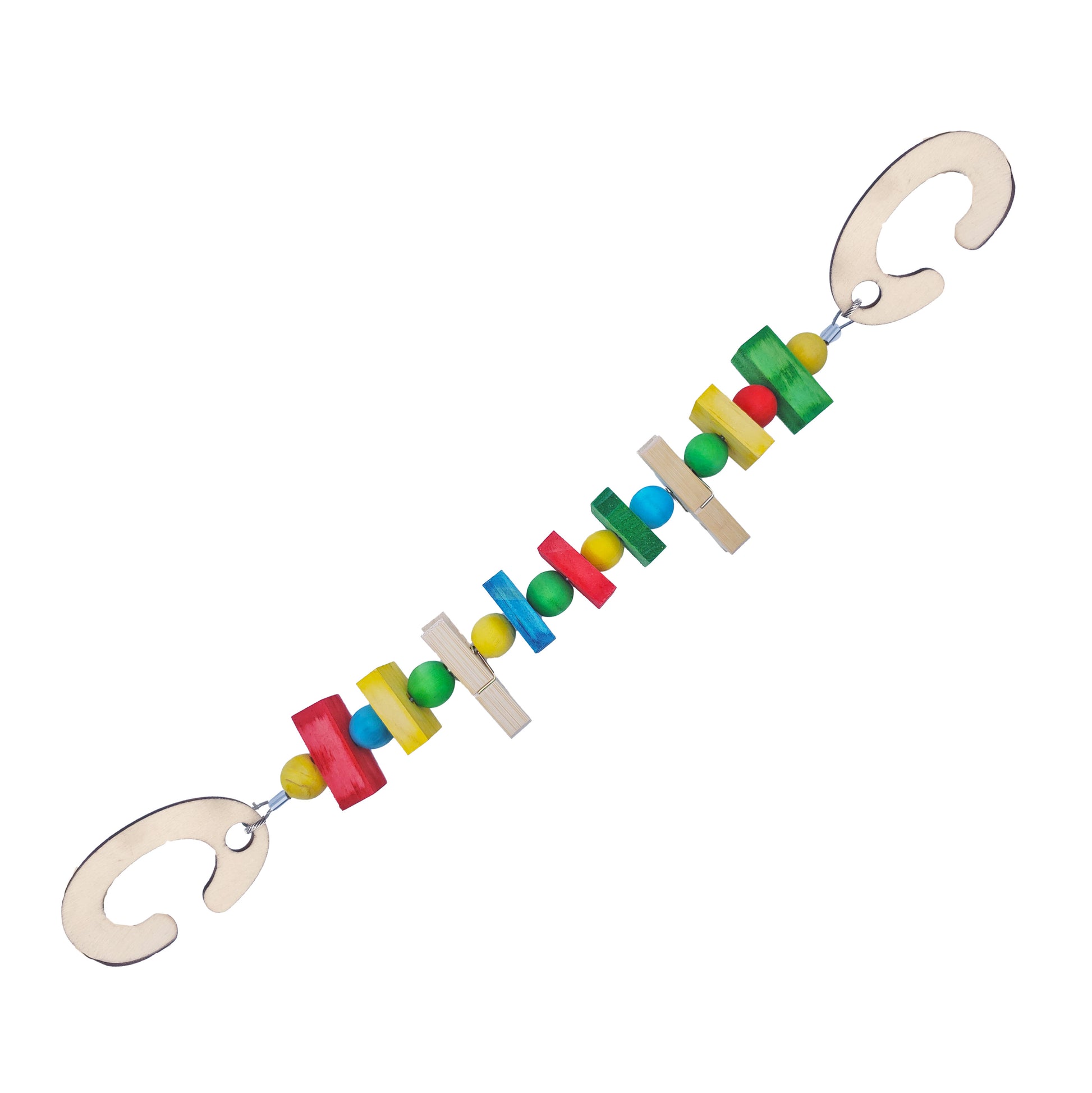 A & E Cages Nibbles Hanging Wood Chew w/ Treat Clips Small Animal Toy 644472991765