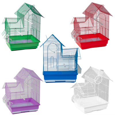 A & E Cages Happy Beaks House Top Bird Cage Assorted Color 6ea/14In X 11In X 18 in, 6 pk 644472014617