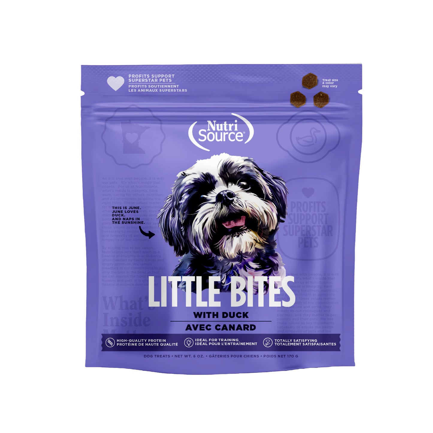 NutriSource Little Bites Dog Treats Duck 6 oz 073893800064