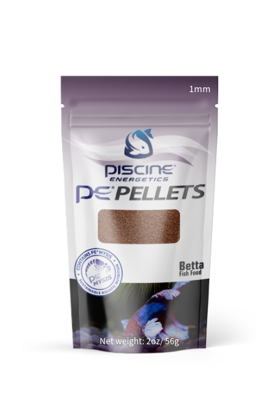 Piscine Energetics PE Pellets Betta Fish Food 1mm 2 oz 824123304209