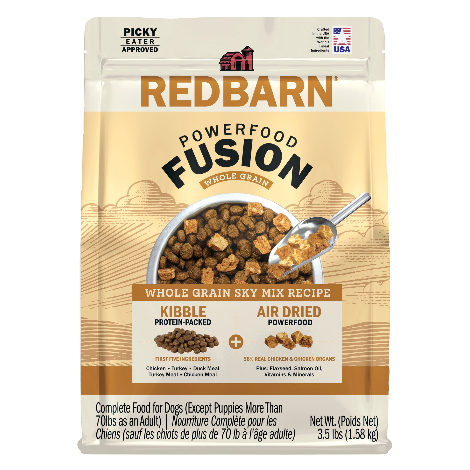 Redbarn Pet Products Powerfood Fusion Whole Grain Dry Dog Food Sky Mix Chicken 3.5 lb 785184120842