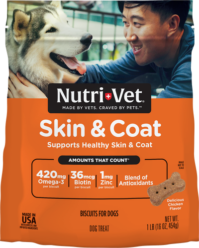 Nutri-Vet Skin & Coat Dog Biscuits Chicken 16 oz 669125001844