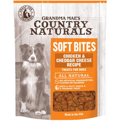 Grandma Mae's Country Naturals Soft Bites Dog Treats Chicken & Cheddar 5 oz 856235007846