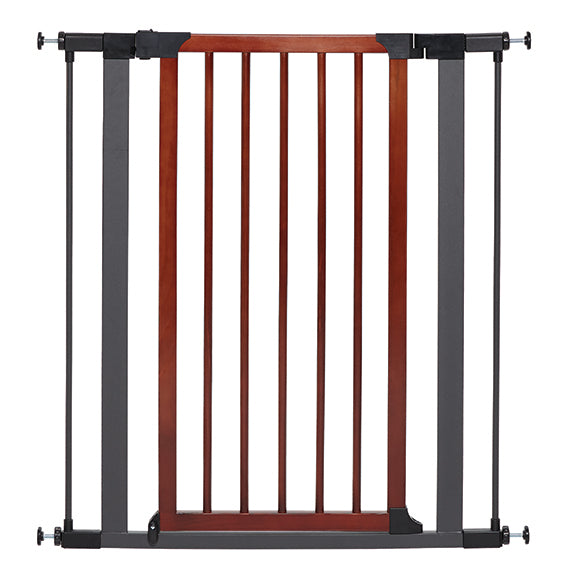 MidWest Homes for Pets Steel Pet Gate w/ Graphite & Decorative Wood Graphite 39 in 027773022848