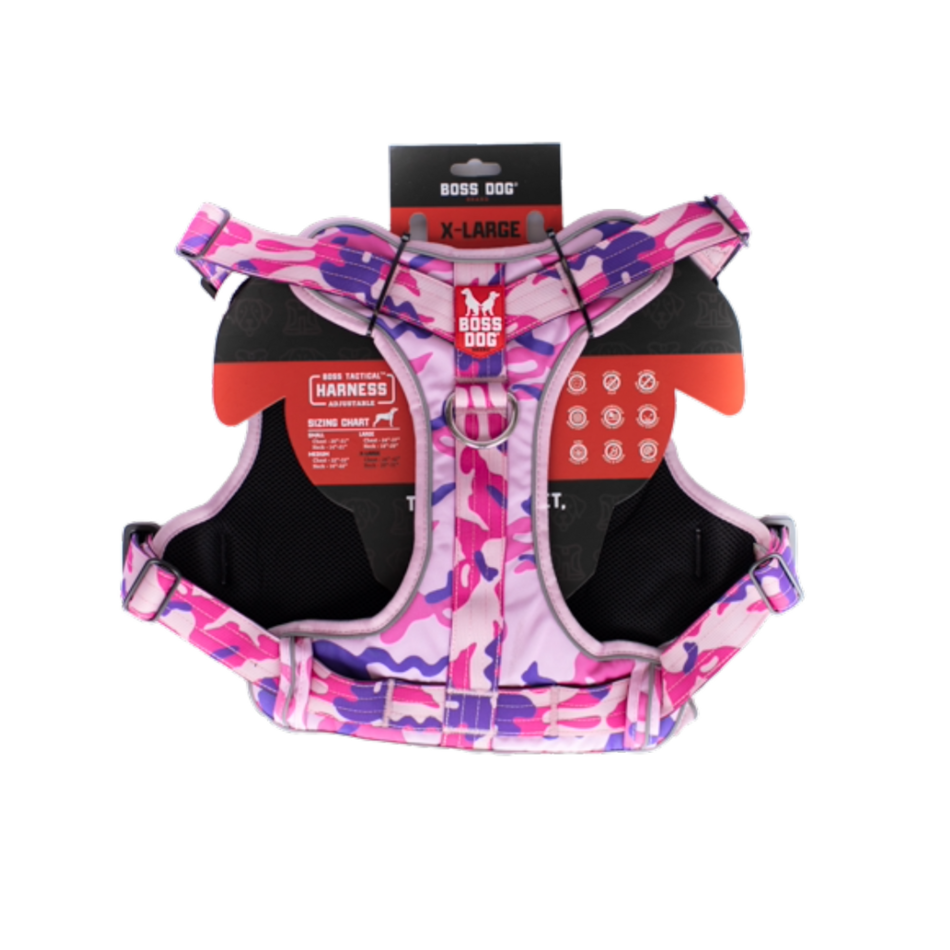 Boss Dog Tactical Dog Harness Pink Camo X-Large 850030579591