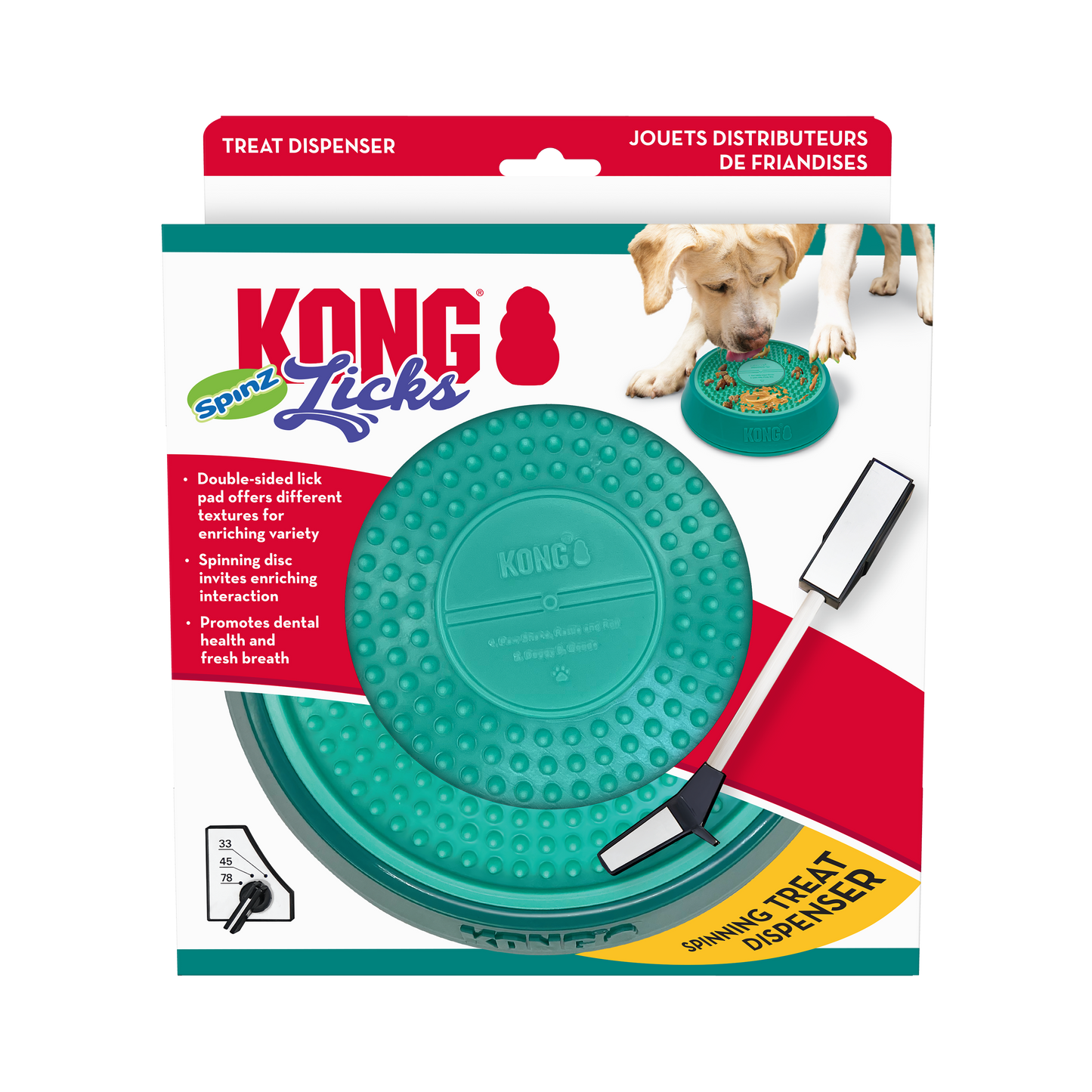 KONG Licks Spinz Treat Dispenser Large 035585503752