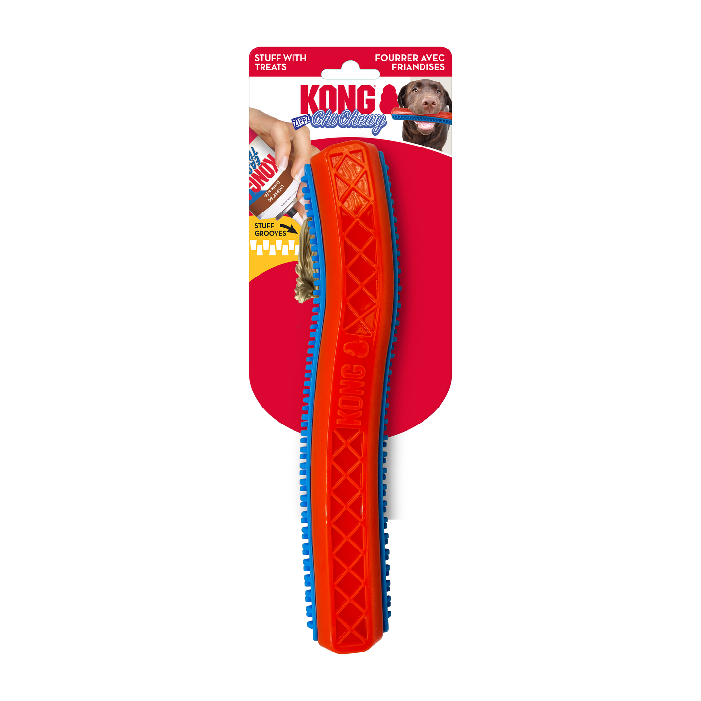 KONG ChiChewy Zippz Dog Toy Stick Large 035585502755