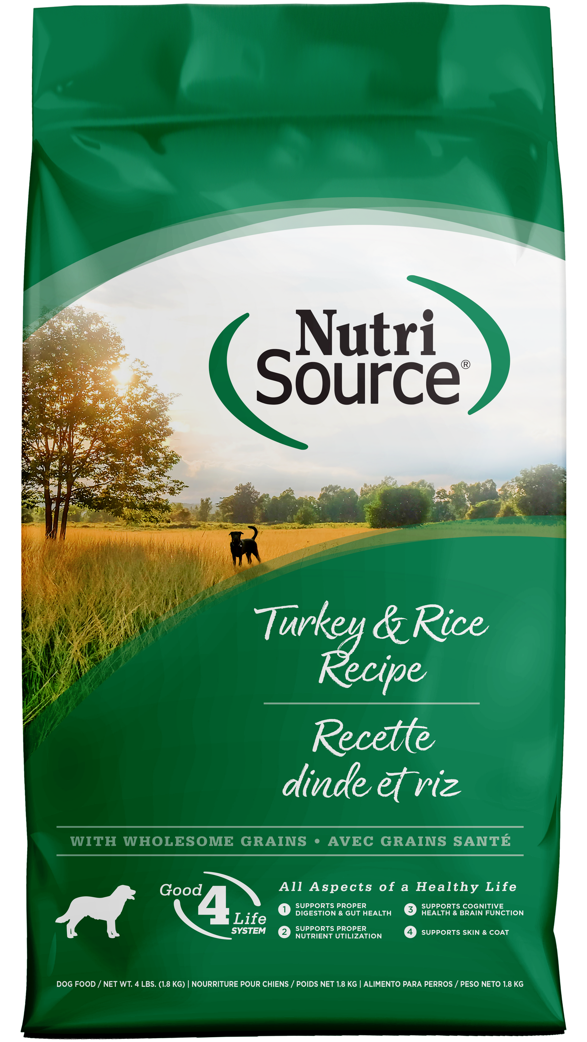 NutriSource Dry Dog Food Turkey & Rice 4 lb 073893271086