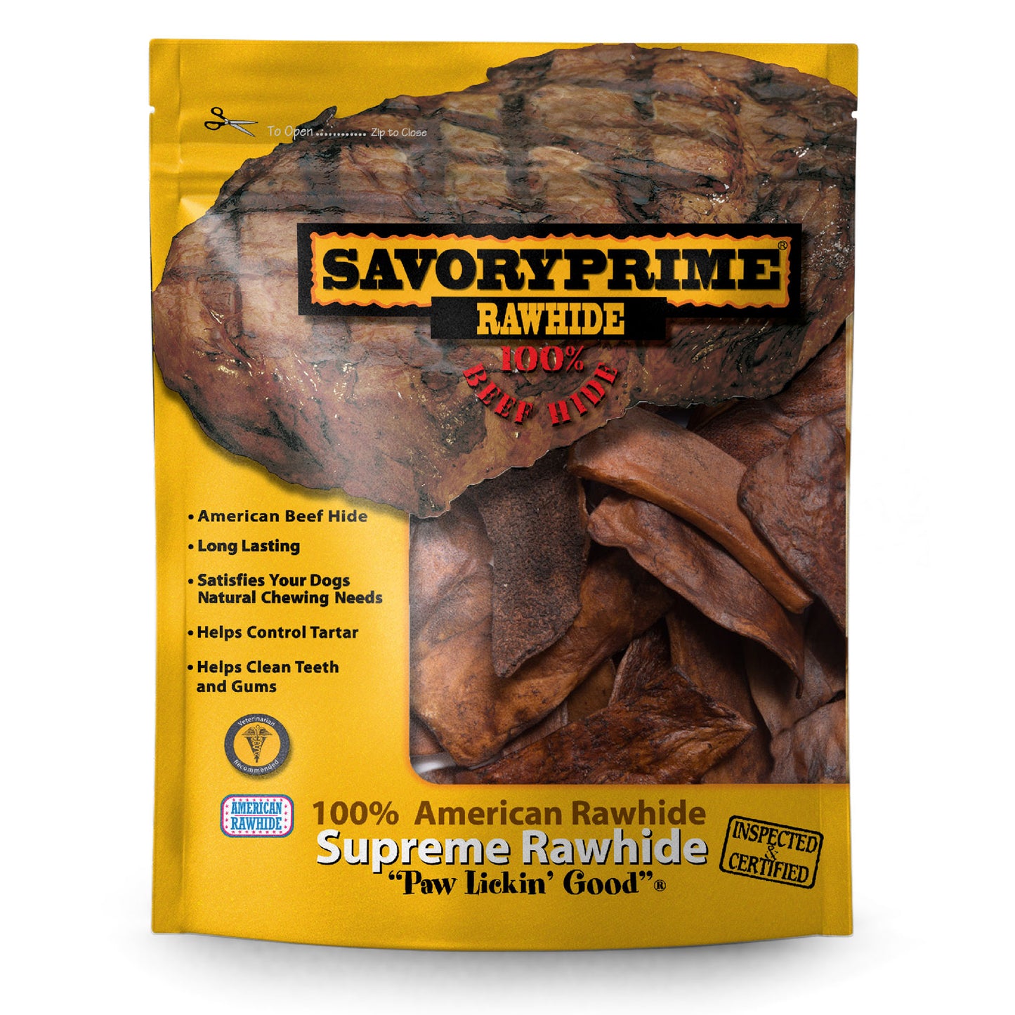 Savory Prime Supreme Rawhide Chips Beef 1 lb 810359004730