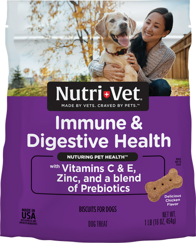 Nutri-Vet Immune and Digestive Health Dog Biscuits Chicken 16 oz 669125001851