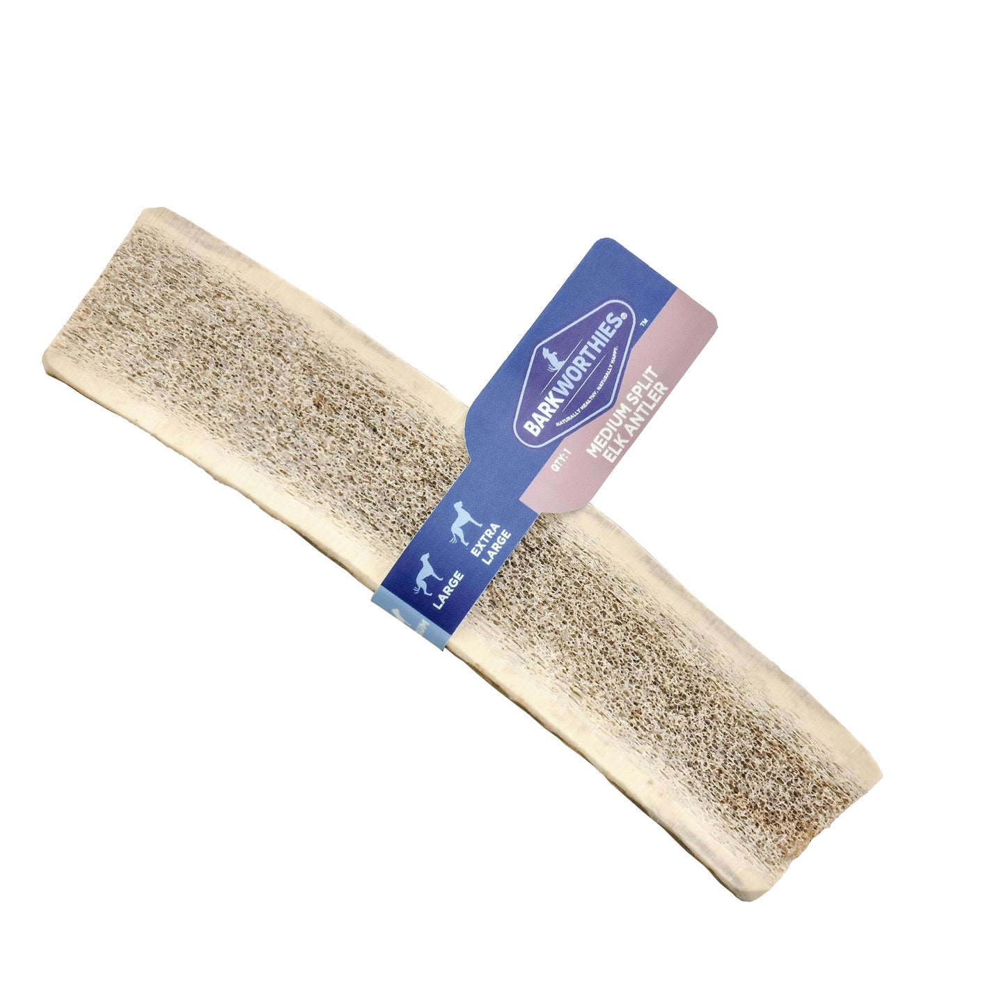 Barkworthies Split Elk Antler Dog Treat Medium 840139126680