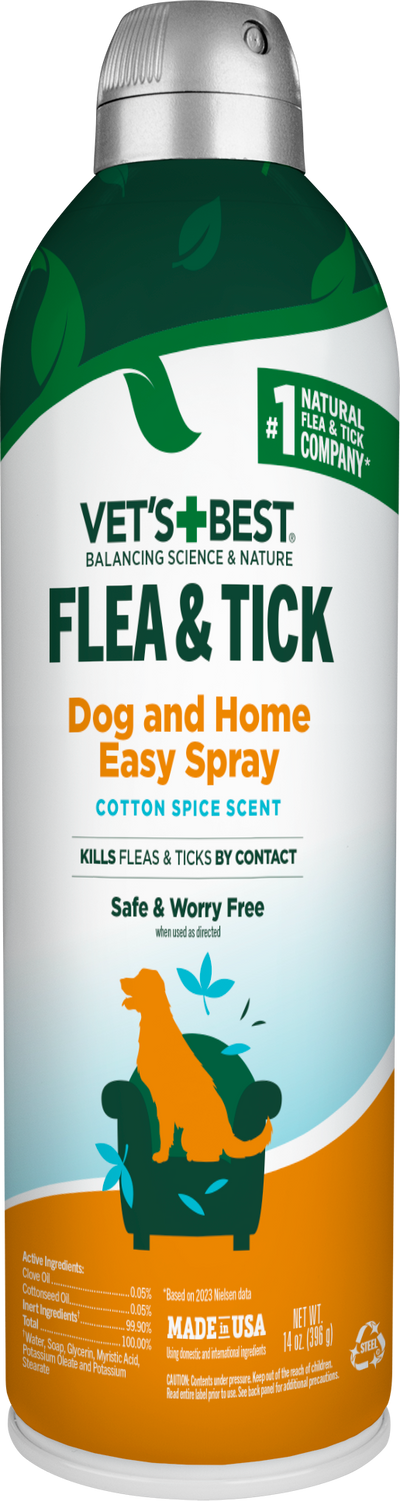 Vet's Best Flea & Tick Dog and Home Spray Cotton Spice Scent 14 oz 010279001394