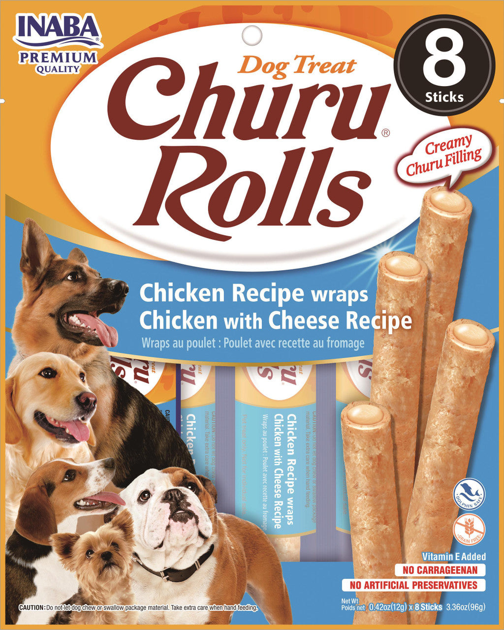 Inaba Churu Chicken Cheese Roll Dog Treat 6 / 4.2 oz 10850006715609