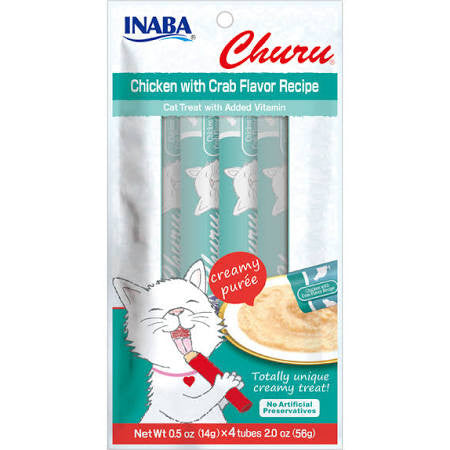 Inaba Churu Chicken with Crab Flavor Recipe 4/2oz {L + 1} 859020 - Cat
