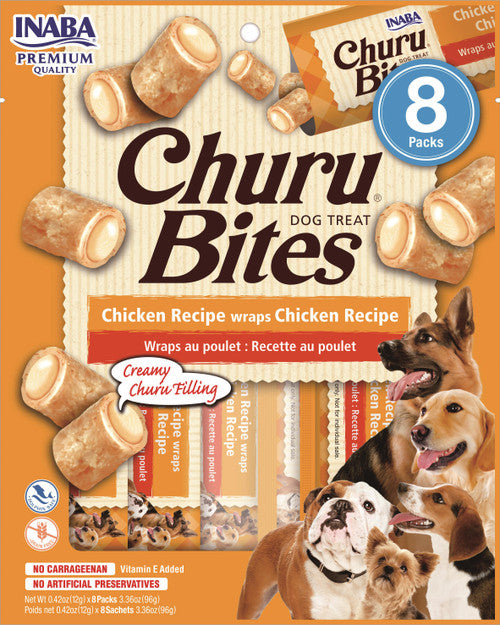Inaba Dog Churu Bites Chicken Recipe Wraps Treat 6 / 4.2 oz