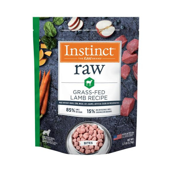 Instinct Frozen Raw Bites GF Grass-Fed Lamb Recipe Dog Food 2.7 lb SD-5 769949630296