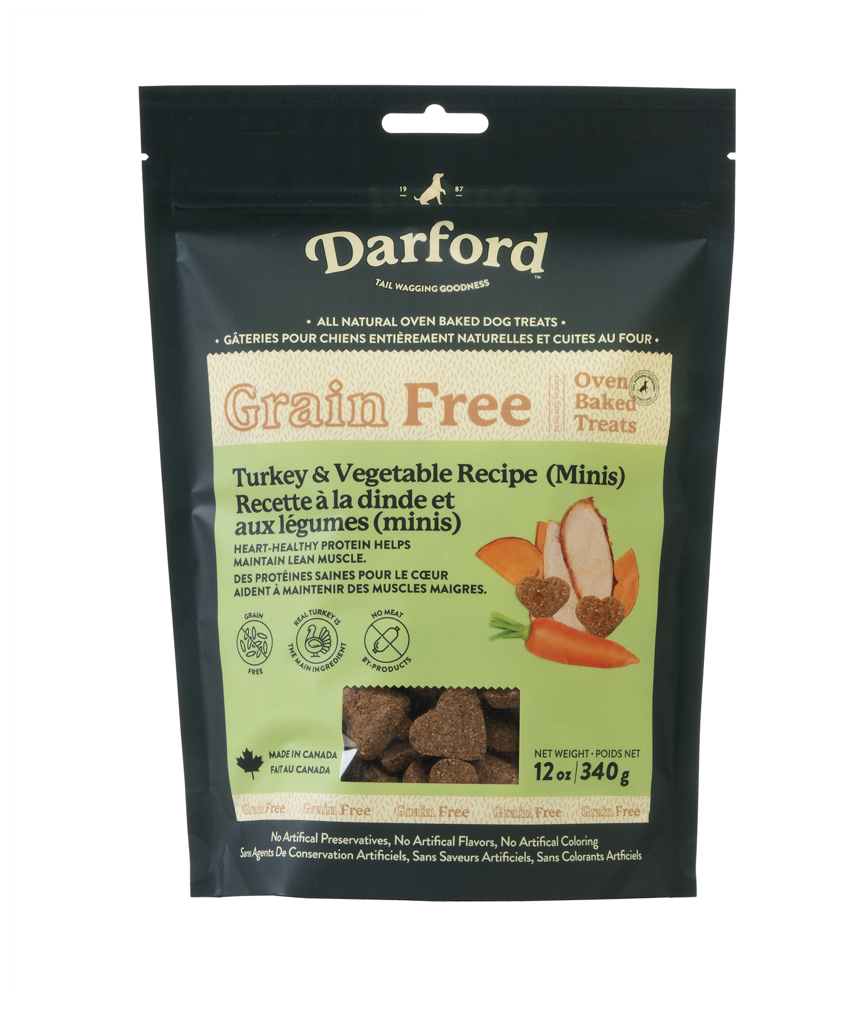 Darford Grain Free Dog Biscuits Turkey Recipe Mini Turkey 12 oz 064863012457