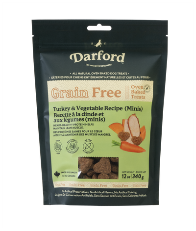 Darford Grain Free Dog Biscuits Turkey Recipe Mini Turkey 12 oz 064863012457