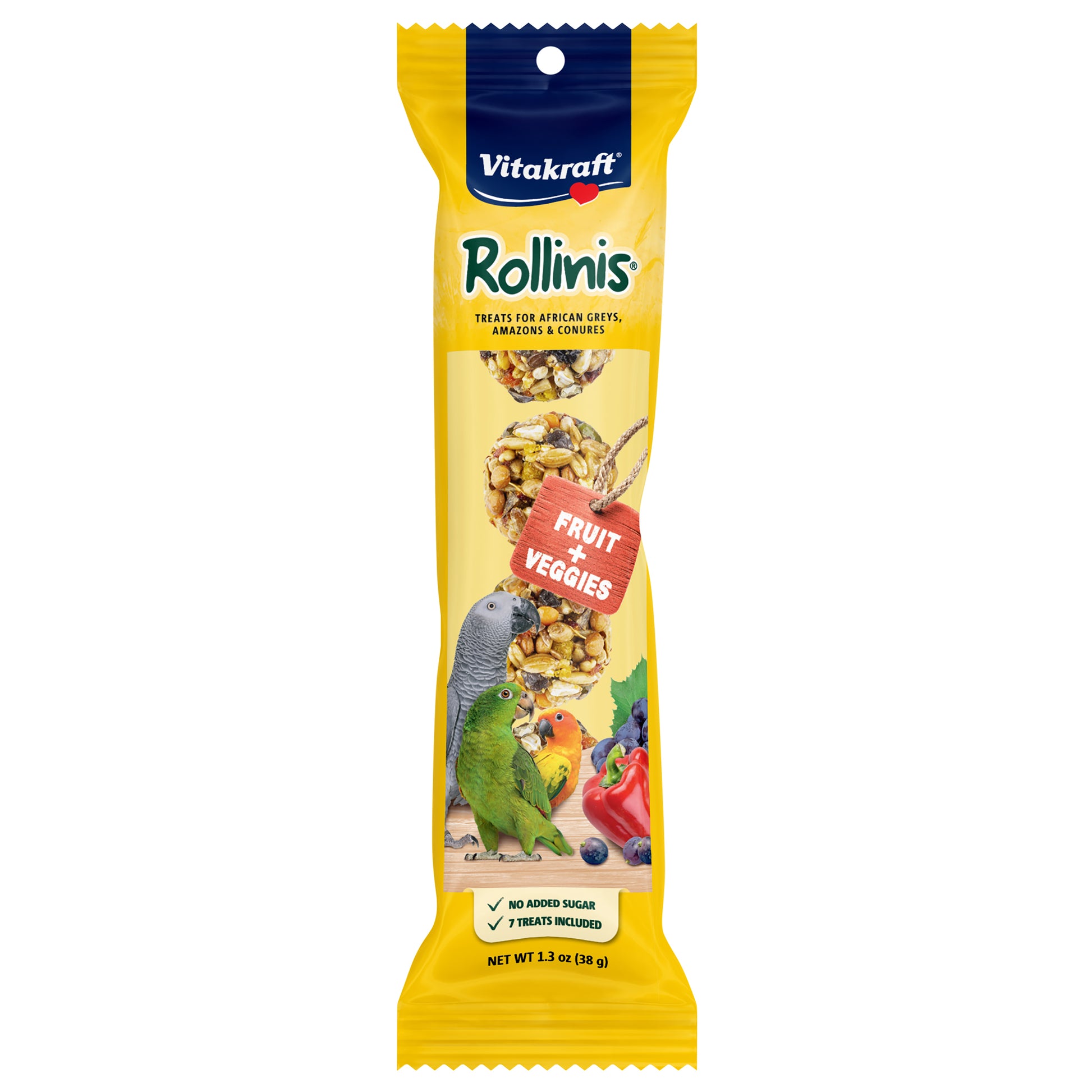 Vitakraft Rollinis Fruit & Veggies Bird Treat Fruit & Veggies 1.3 oz 051233275499