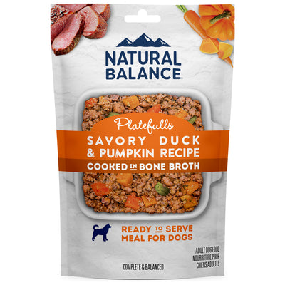 Natural Balance Pet Foods Original Ultra Platefulls Wet Dog Food Pouch Savory Duck & Pumpkin Recipe 12ea/9 oz 723633975452
