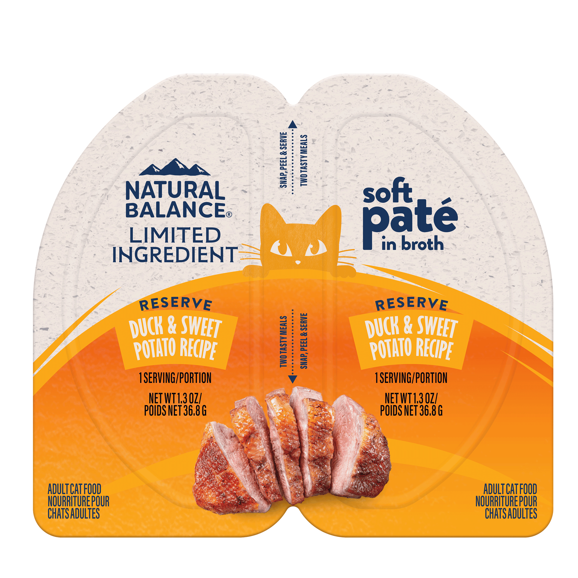 Natural Balance Pet Foods Limited Ingredient Soft Pate in Broth Wet Cat Food Duck & Sweet Potato 10ea/2.6 oz 723633006781