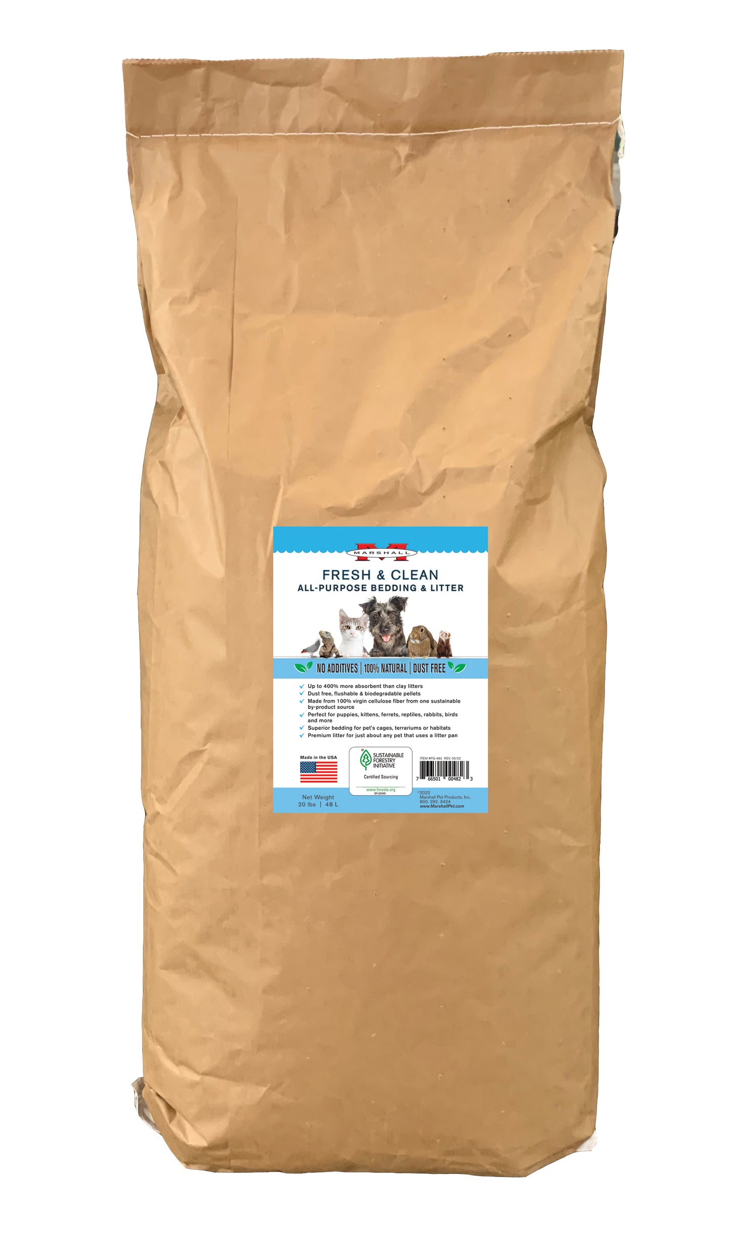 Marshall Pet Products Fresh & Clean all Purpose Bedding & Litter 20 lb 766501004823