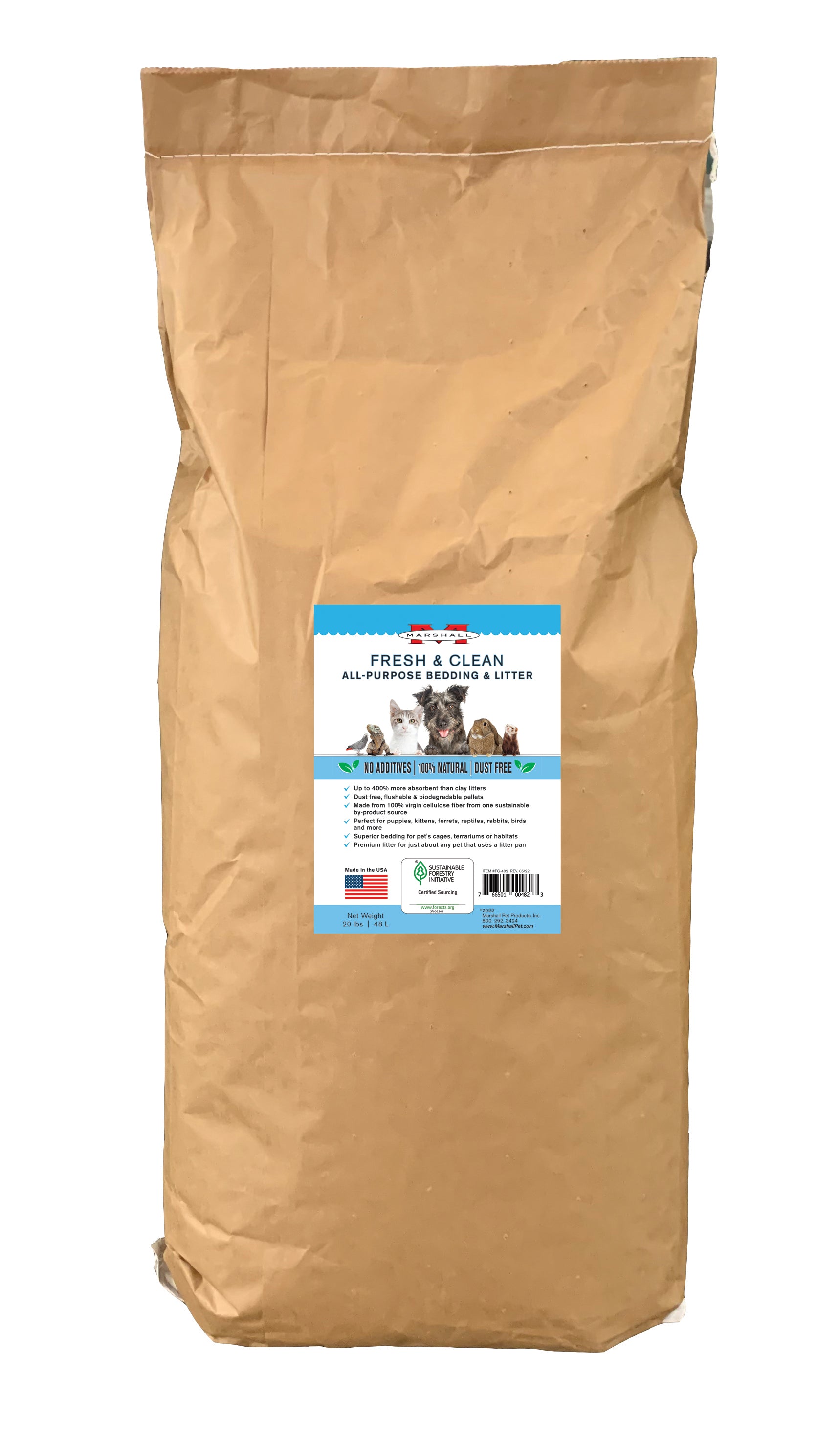 Marshall Pet Products Fresh & Clean all Purpose Bedding & Litter 20 lb 766501004823