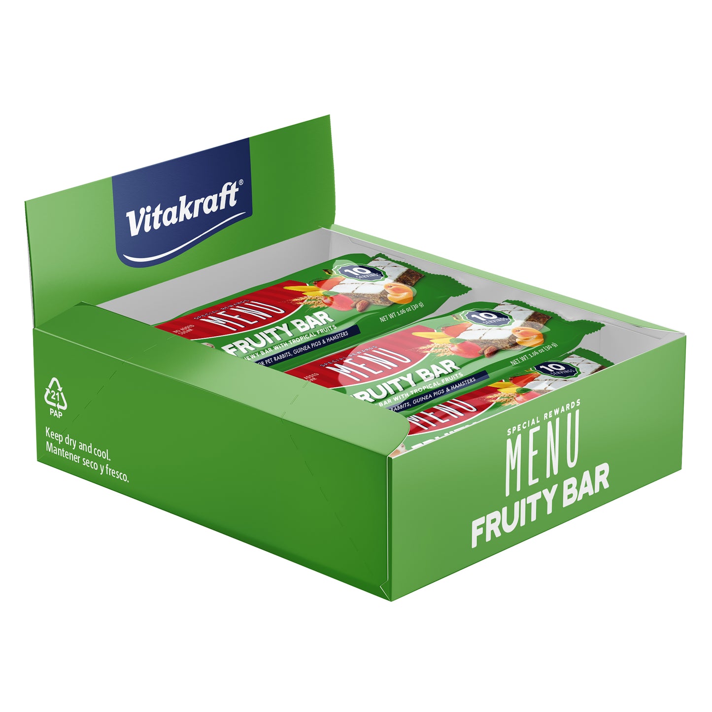 Vitakraft MENU Fruity Bars Small Animal Treat Fruity 12ea/1.06 oz, 12 pk 051233583228