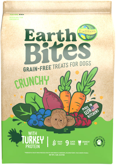 Earthborn Holistic EarthBites Crunchy Dog Treats Turkey & Pumpkin 2 lb 034846723618