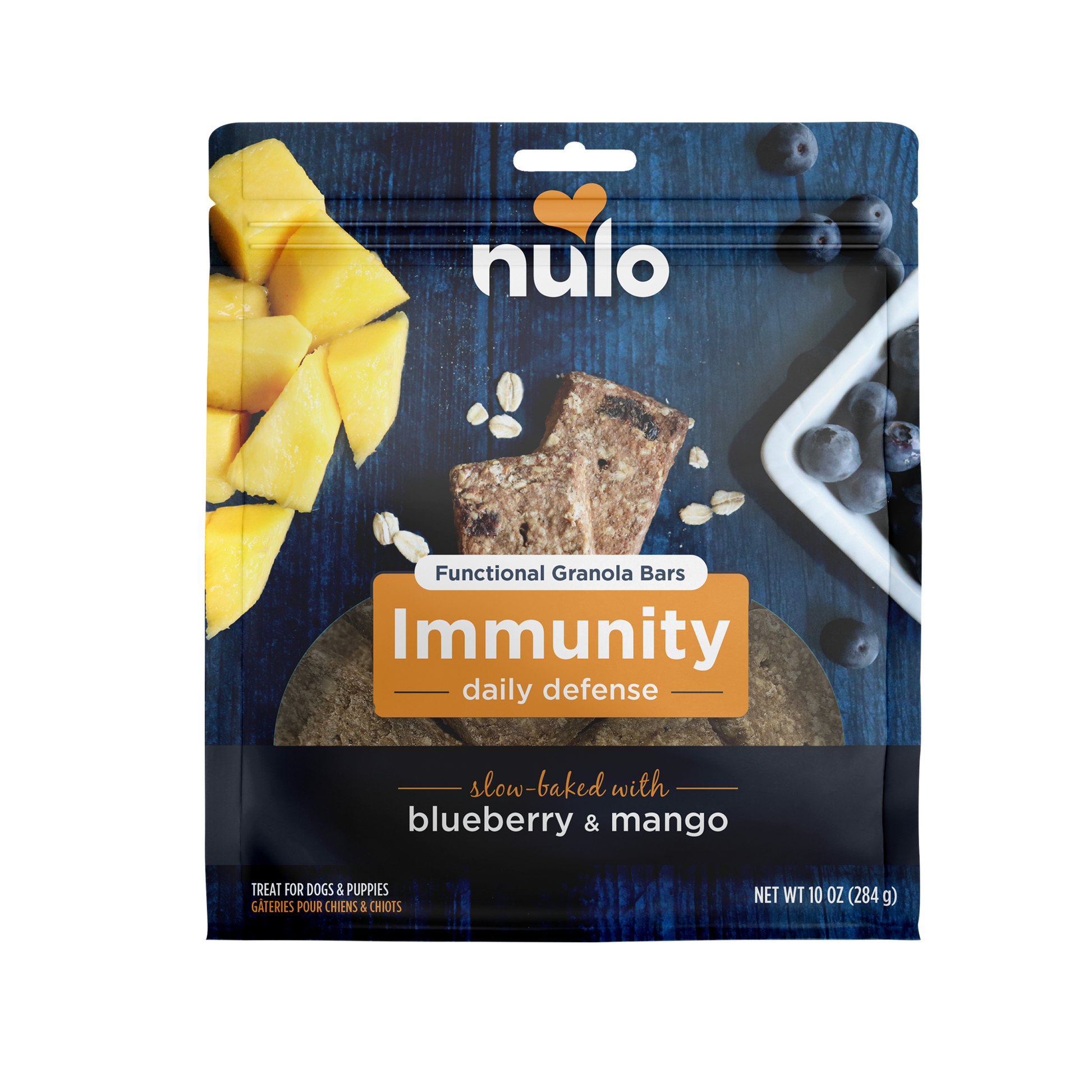 Nulo Functional Granola Bar Immunity Daily Defense Dog Treats Blueberry & Mango 10 oz 811939027941