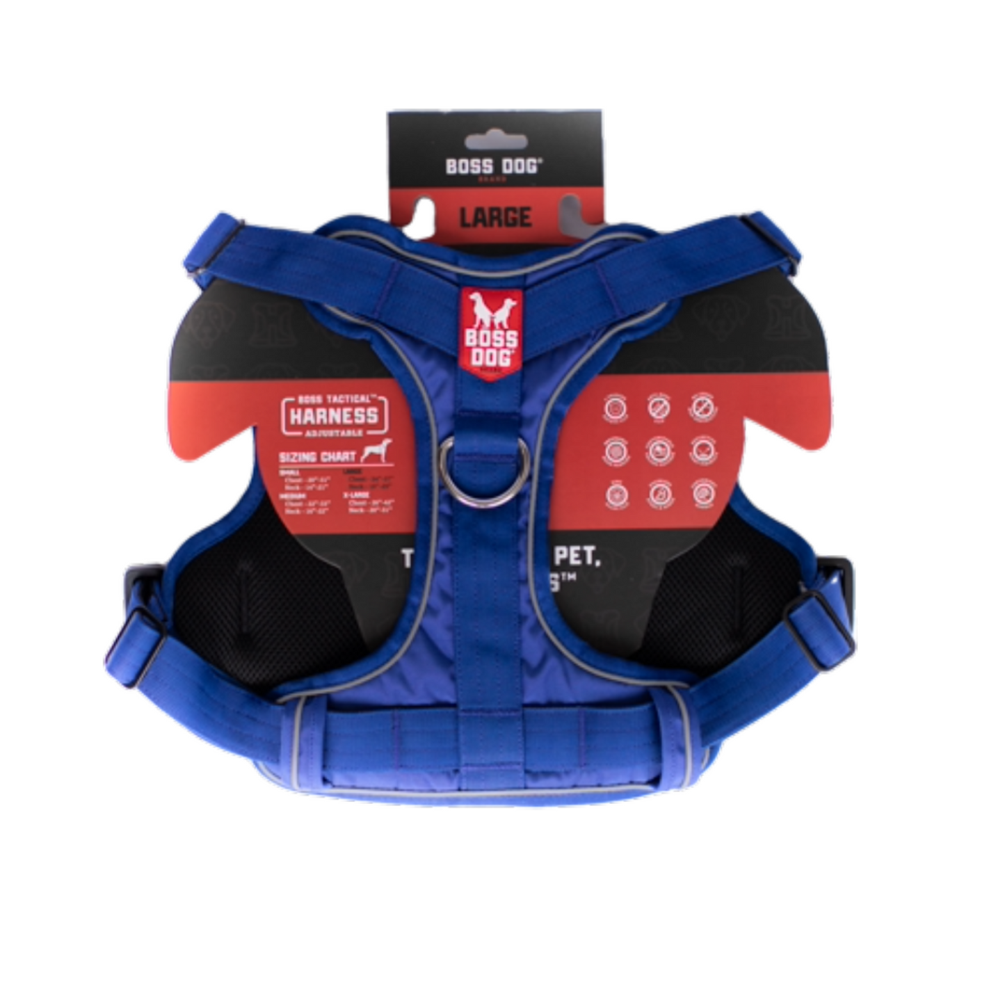 Boss Dog Tactical Dog Harness Blue Large 850036272267