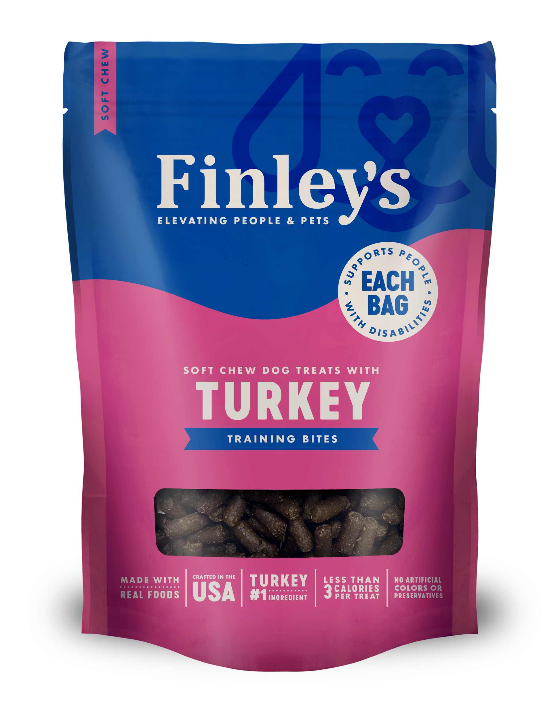 Finley's Barkery Soft Chew Trainer Bites Dog Treats Turkey 6 oz 850012757290