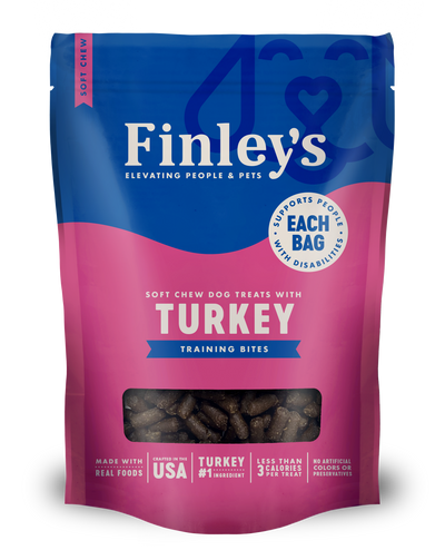 Finley's Barkery Soft Chew Trainer Bites Dog Treats Turkey 6 oz 850012757290