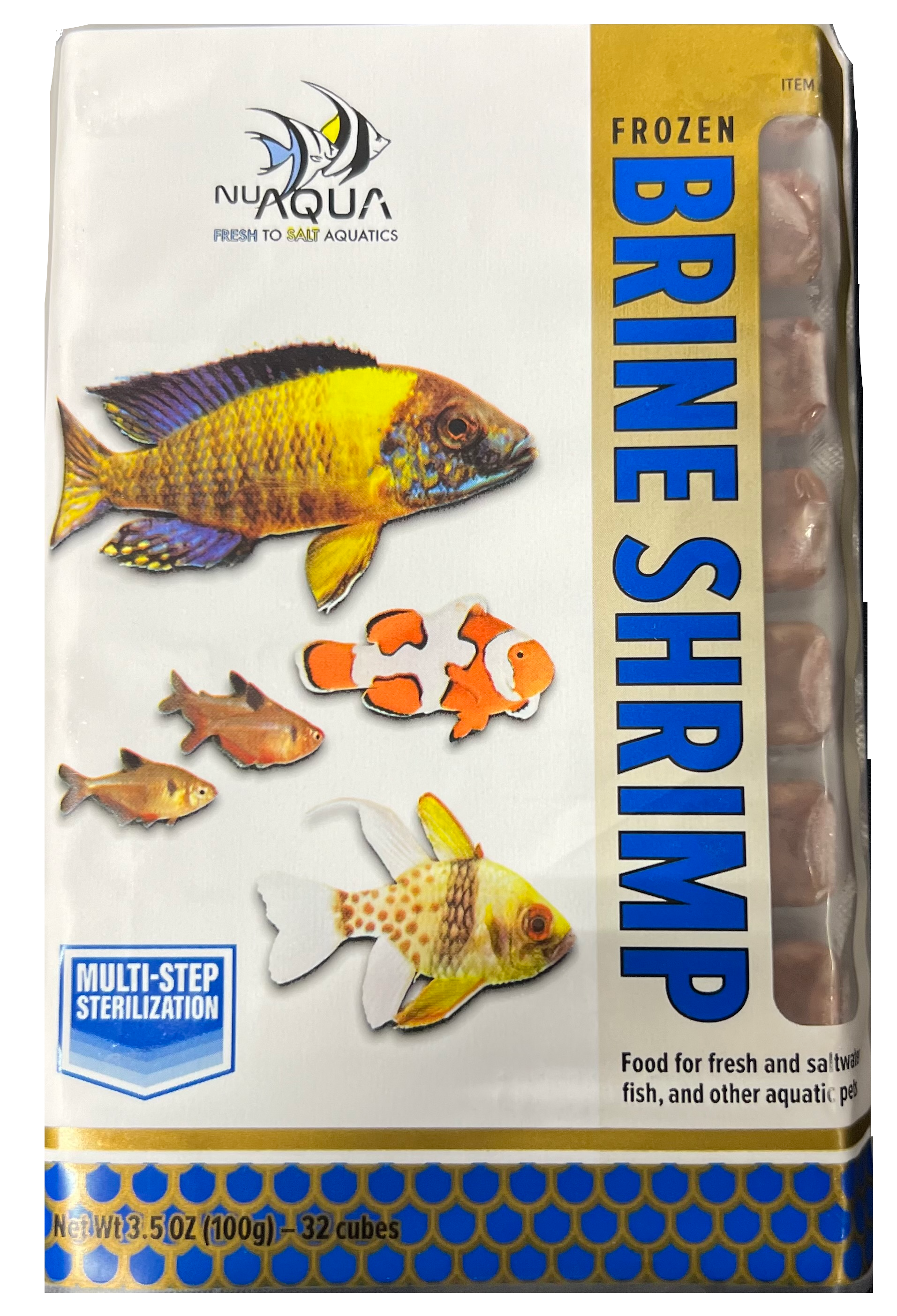 San Francisco Bay Brand Nu Aqua Brine Shrimp Frozen Fish Food 3.5 oz SD-5 000945401009