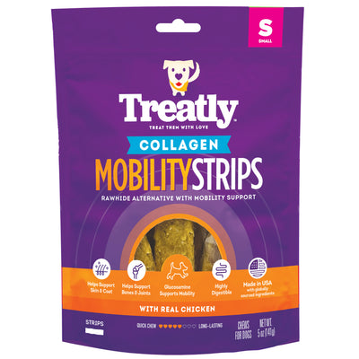 Treatly Collagen Mobility Strips Dog Chews Chicken Small, 5 oz 094983002069