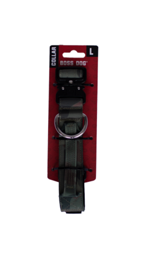 Boss Dog Tactical Adjustable Dog Collar Green Camo Large, 17-22 in 850010391953