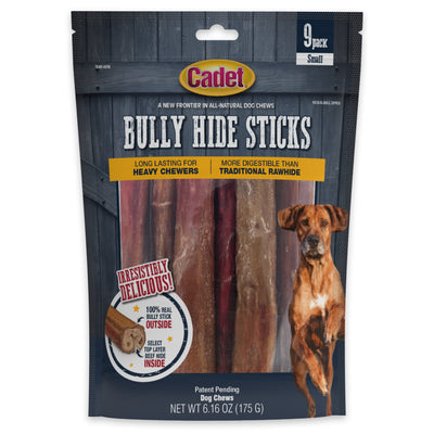 Cadet Bully Hide Sticks All-Natural Dog Chews Bully Stick Small (9 ct) 768303705557