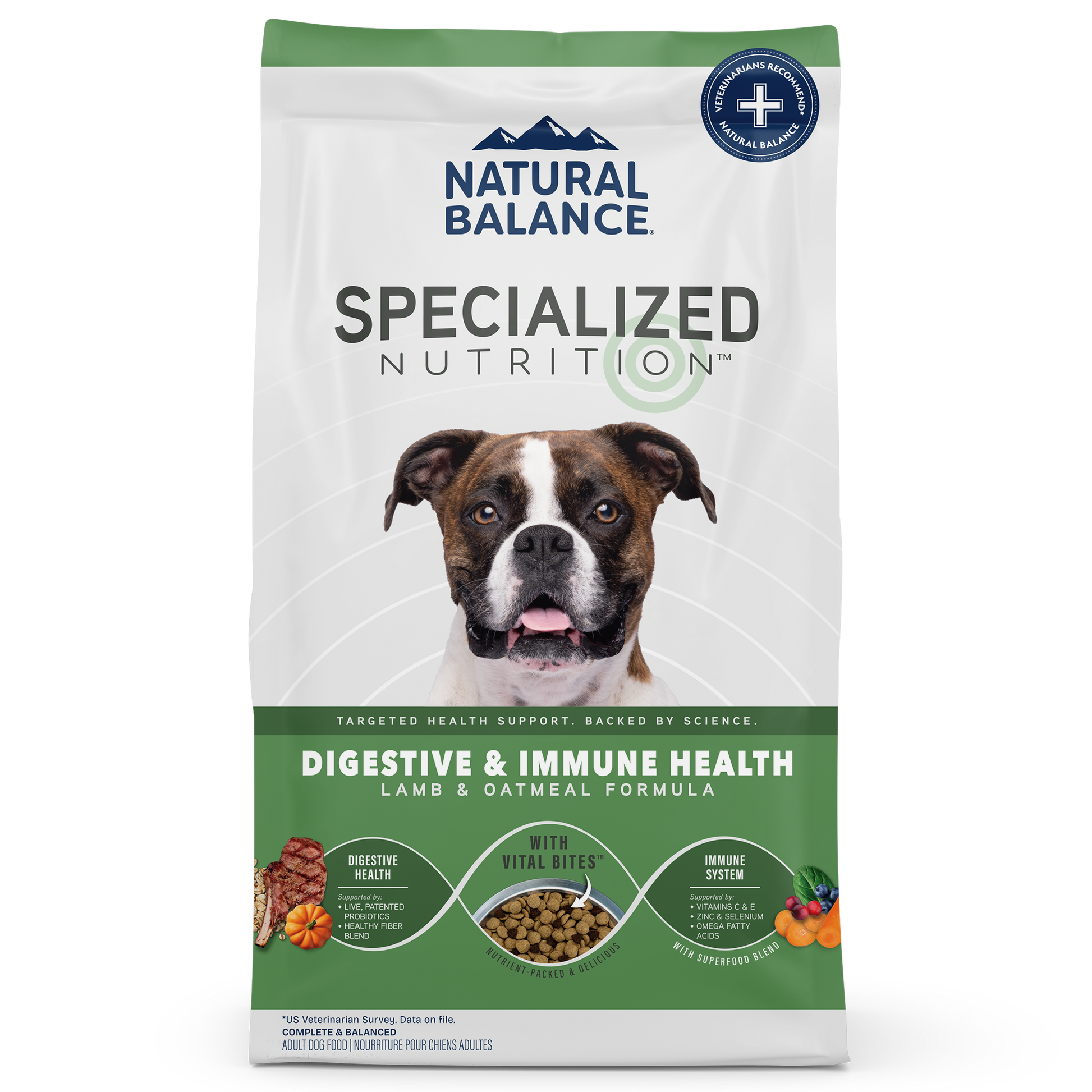 Natural Balance Pet Foods Specialized Digestive & Immune Dry Dog Food Lamb & Oatmeal 3.5 lb 723633007177