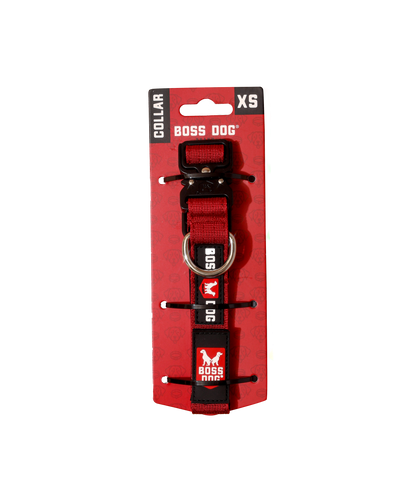 Boss Dog Tactical Adjustable Dog Collar Red X-Small, 11-14 in 860011480426