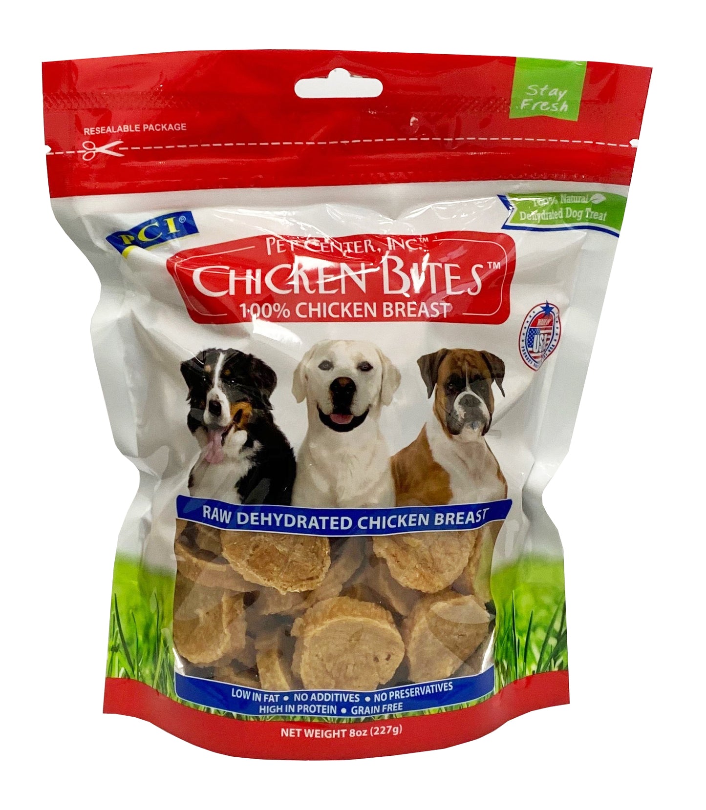 Pet Center Chicken Bites US Dog Treats Chicken 8 oz 727348222276