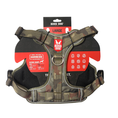 Boss Dog Tactical Dog Harness Green Camo Large 850065051505