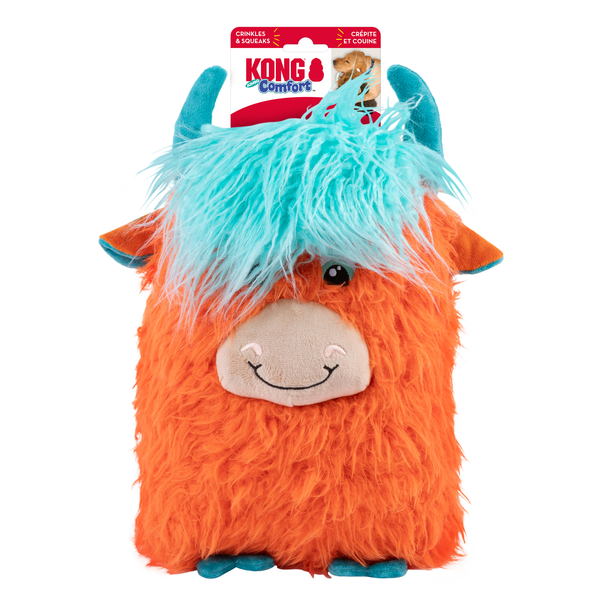 KONG Comfort Highland Cow Dog Toy Assorted Color X-Large 035585529349