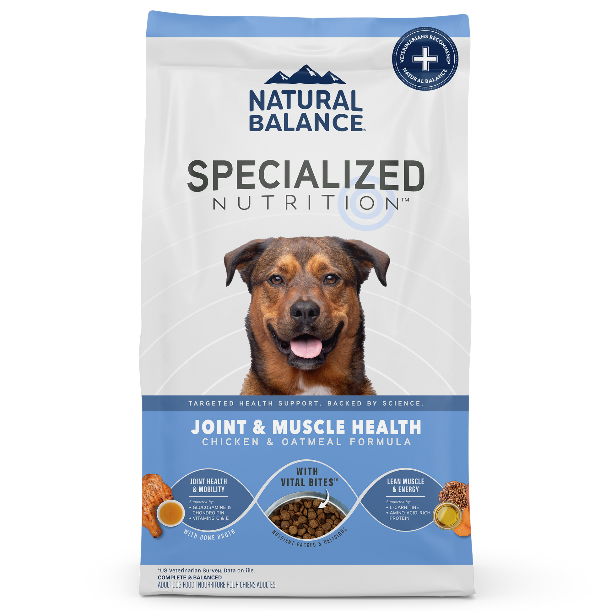 Natural Balance Pet Foods Specialized Joint & Muscle Dry Dog Food Chicken & Oatmeal 22 lb 723633007160