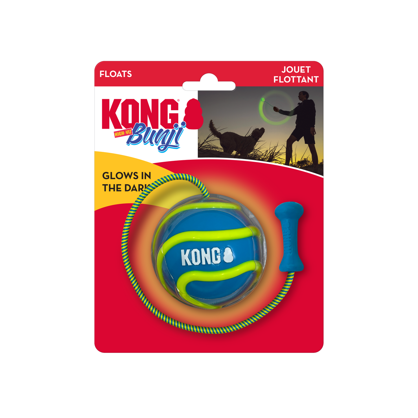KONG Bunji High-Viz Ball Dog Toy Assorted Color Medium 035585529233