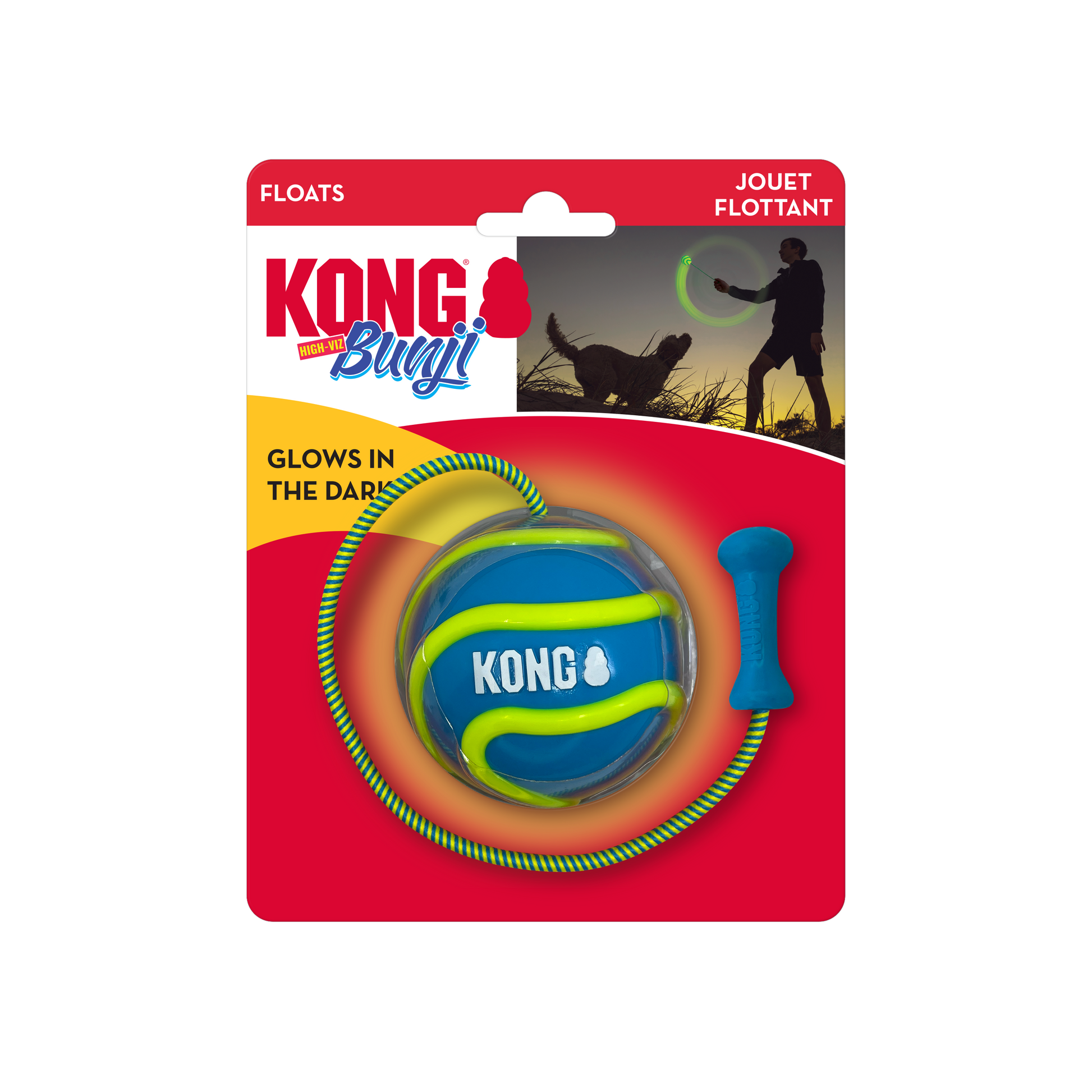 KONG Bunji High-Viz Ball Dog Toy Assorted Color Medium 035585529233