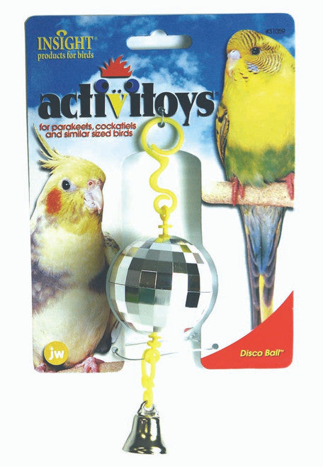 JW Pet ActiviToy Disco Ball Bird Toy Multi - Color SM/MD