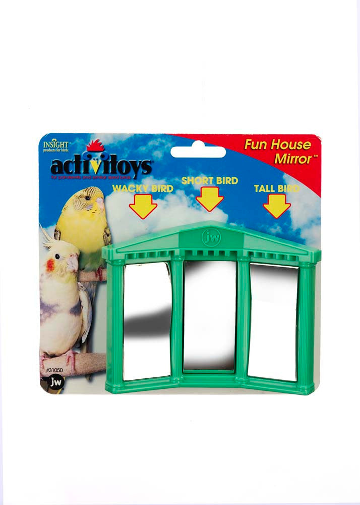 JW Pet ActiviToy Fun House Mirror Bird Toy Multi-Color SM/MD