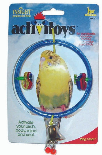 JW Pet ActiviToy Ring Clear Bird Toy Multi - Color SM/MD